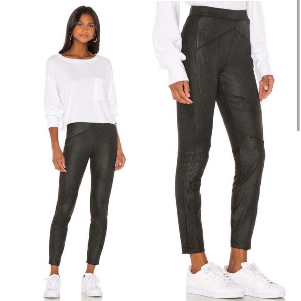 Free People Midnight Vegan Suede Skin Pants